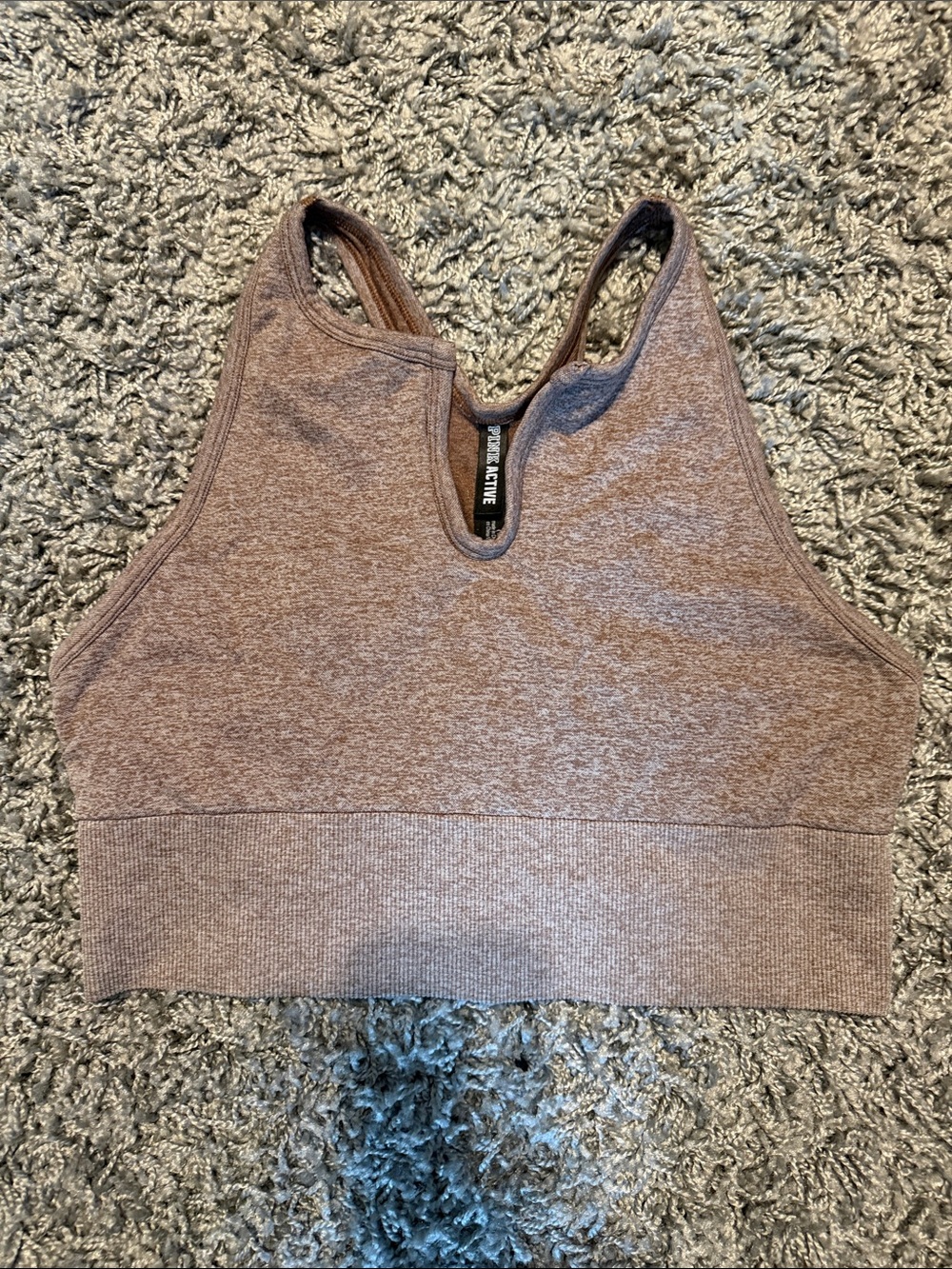 Seamless Mauve Brown Sports Bra Top - VS Pink